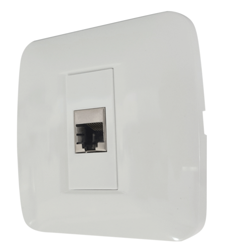 שקע למחשב RJ-45 CLICK לקופסא עגולה (55) בצבע לבן FETAYA