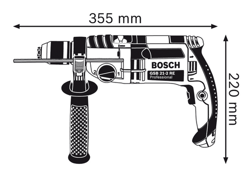 מקדחה רוטטת כולל אביזרים BOSCH GSB 21-2 RE