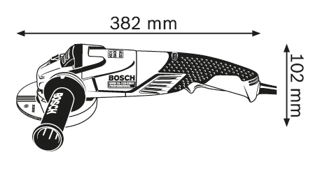 משחזת זוית + ידית + מזוודה BOSCH GWS 15-125 CIEH 