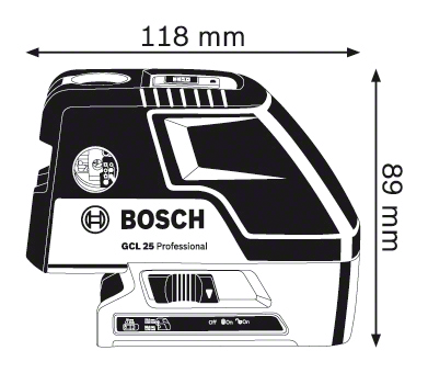 פלס לייזר צלב 5 קרניים BOSCH GCL 25