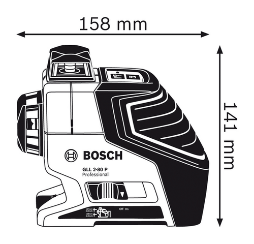 פלס לייזר היקפי 2 מעגלים BOSCH GLL 2-80