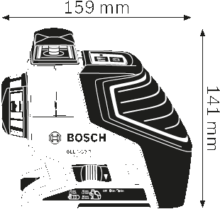 פלס לייזר 3 מעגלים, תושבת וקולט קרן BOSCH GLL 3-80