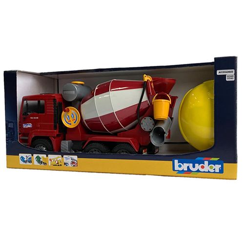 משאית מערבל בטון מן + קסדה - BRUDER 01740
