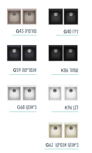 שתי כיורי מטבח קואדרה 41/50 מק