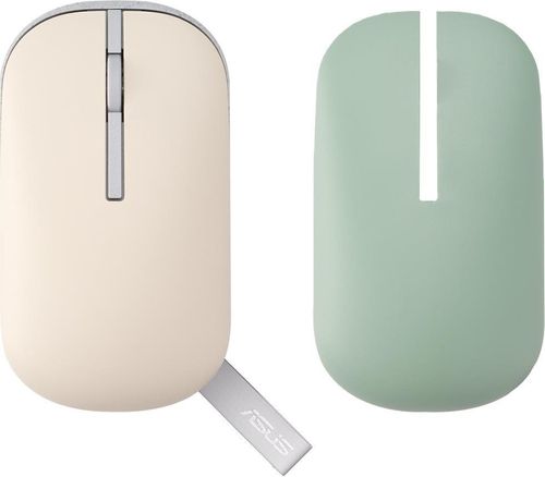 עכבר אלחוטי Asus  MD100 Marshmallow אסוס -  Cream + Brave Green set