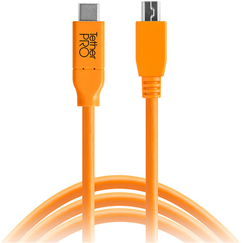 כבל Tether Tools TetherPro USB Type-C Male to 5-Pin Mini-USB 2.0 Type-B Male Cable