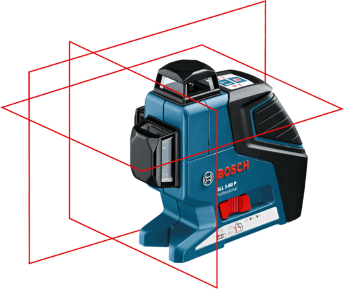 פלס לייזר 3 מעגלים ותושבת BOSCH GLL 3-80