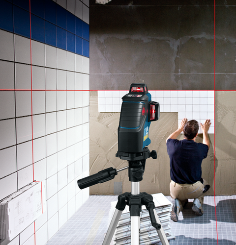 פלס לייזר 3 מעגלים ותושבת BOSCH GLL 3-80