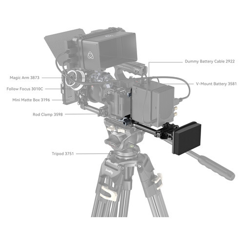 SMALLRIG V-montage Batterijplaatadapter met Dubbele 15 mm Staafklem - 3498