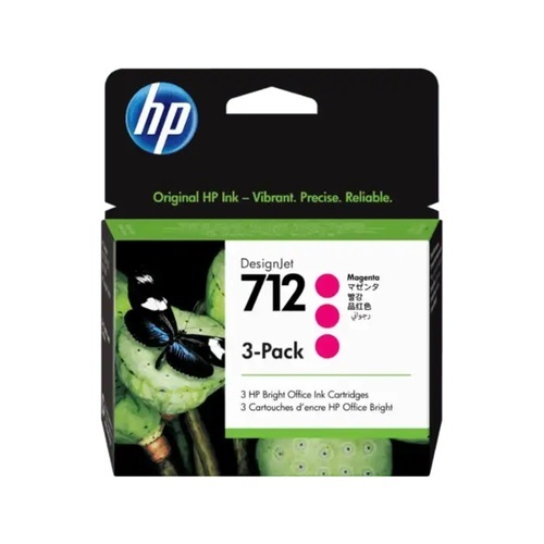 שלישיית ראשי דיו מקוריים אדומים HP 712 3ED78A