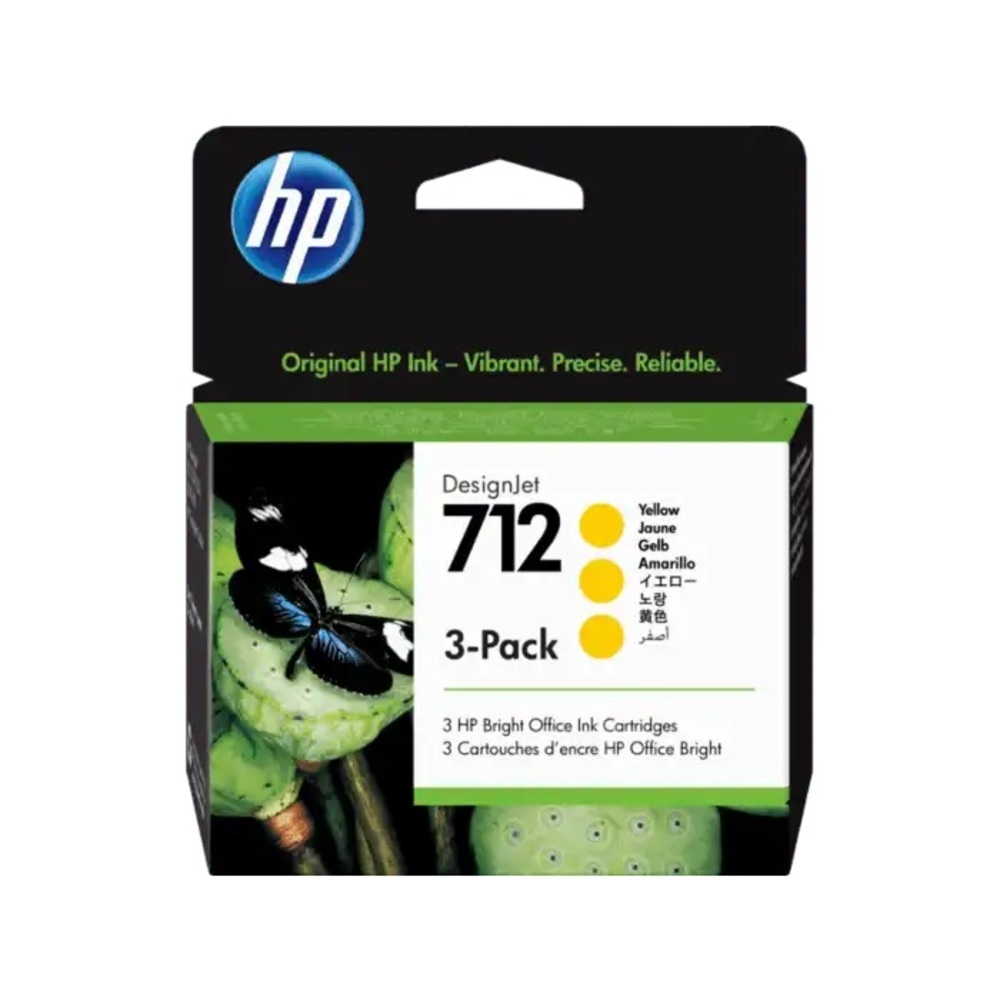 שלישיית ראשי דיו מקוריים צהובים HP 712 3ED79A