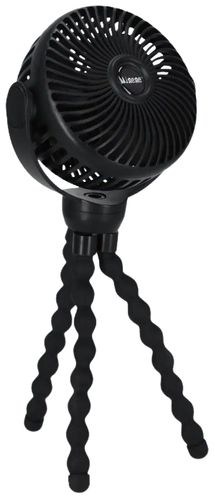 מאוורר נטען נייד לעגלת תינוק/סלקל/רכב עם 3 מהירויות וטעינת USB - שחור