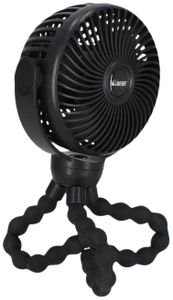 מאוורר נטען נייד לעגלת תינוק/סלקל/רכב עם 3 מהירויות וטעינת USB - שחור