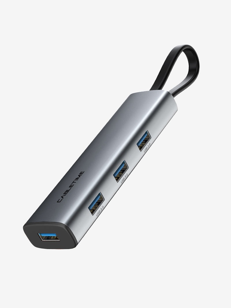 מפצל USB בעל 4 חיבורים Portable Slim 4 In 1 USB 3.0 Type C Multiport Adapter