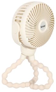 מאוורר נטען נייד לעגלת תינוק/סלקל/רכב עם 3 מהירויות וטעינת USB - אבן