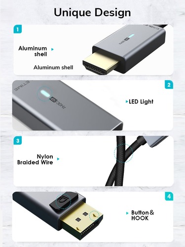 כבל  1.8 DP To HDMI Converter Cable 4K 30Hz