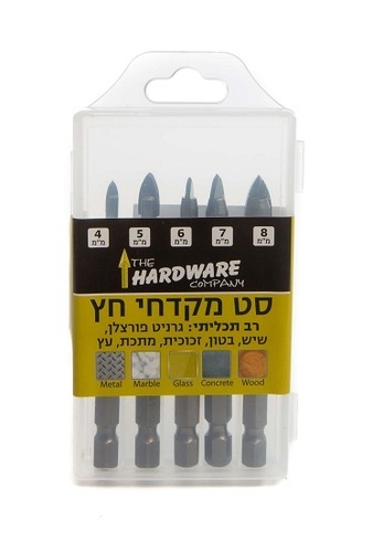  5 מקדחי חץ רב תכליתי 2 להבים 