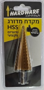  מקדח HSS מדורג ציפוי טיטניום חיבור מהיר למברגה 4-32 מ"מ 