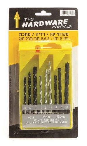  סט מקדחים עגול מעורב  9 יח' 