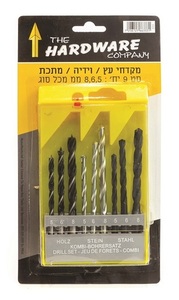  סט מקדחים עגול מעורב  9 יח