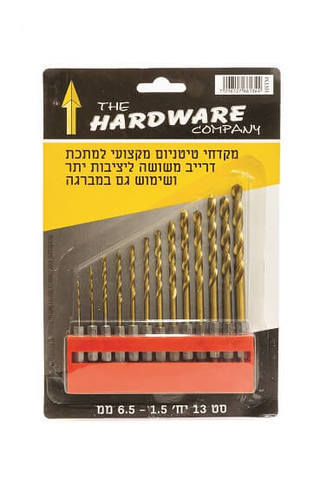  סט מקדחי HSS טיטניום עם חיבור מהיר למברגה  13 יח'  