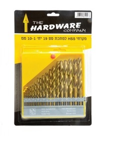 סט מקדחי HSS טיטניום קנה ישר  19 יח