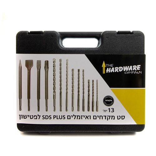  סט מקדחים ואיזמלים SDS PLUS לפטישון 13 יח' 