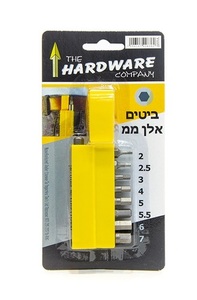  סט ביטים אלן 8 יח + מאריך מגנטי חזק  + קליפס לחגורה 