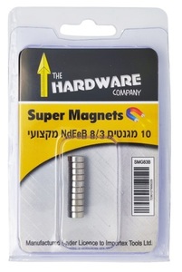  סופר מגנט  8/3 מ"מ, 10 יח
