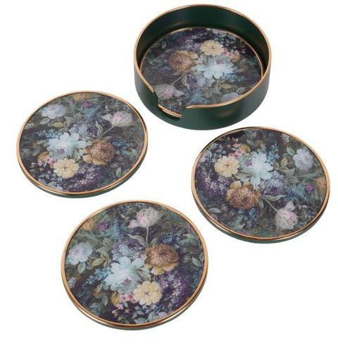 סט 4 קוסטרים פרחוניים עם מתקן LAURA ASHLEY Coasters