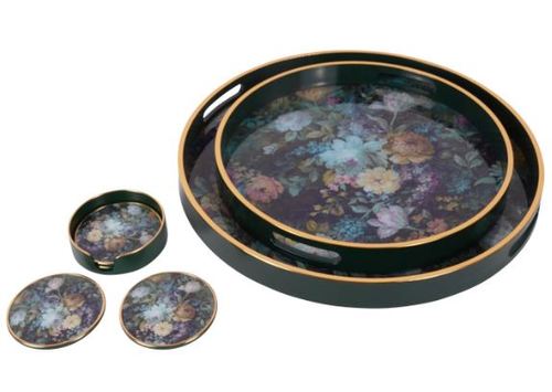 סט 4 קוסטרים פרחוניים עם מתקן LAURA ASHLEY Coasters