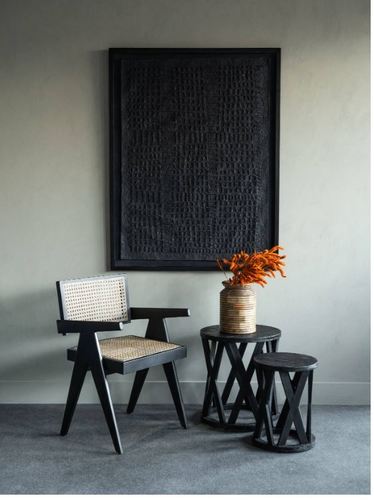 יצירת אומנות שחורה renton Large Black Wall Art Papier Mache 1