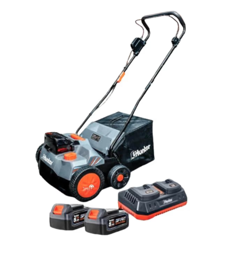 שואב מסרק לדשא סינטטי נטען 40V להברשה וניקוי 102910-001 HUNTER [ סוללות 4 אמפר 2*20 + מטען כפול ]