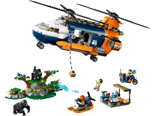 לגו סיטי - מסוק חוקר ג'ונגל במחנה הבסיס   60437 LEGO 