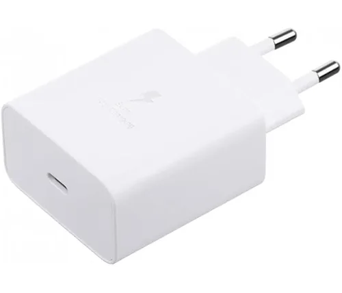 מטען קיר Samsung Fast Charger USB-C בהספק 65W בצבע לבן