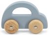 מכונית עם גלגלים מסתובבים מעץ מלא - כחול