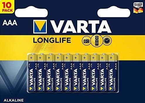 10 סוללות Varta Alkaline AAA LR03