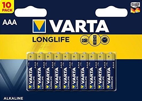 10 סוללות Varta Alkaline AAA LR03