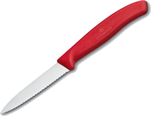 סכין שפיץ משוננת צבע אדום VICTORINOX