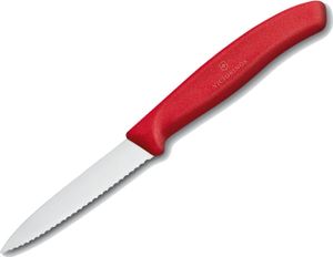 סכין שפיץ משוננת צבע אדום VICTORINOX