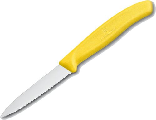 סכין שפיץ משוננת צבע צהוב VICTORINOX