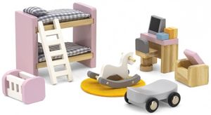 סט ריהוט לבית בובות 8 חלקים - חדר ילדים