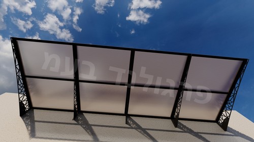 גגון מעוצב - פרגולה מעוצבת מאלומיניום למעל דלת או חלון 145 *150 ס