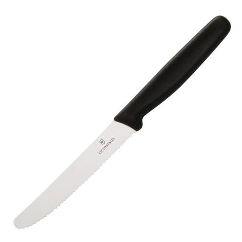 סכין מעוגלת משוננת צבע שחור VICTORINOX