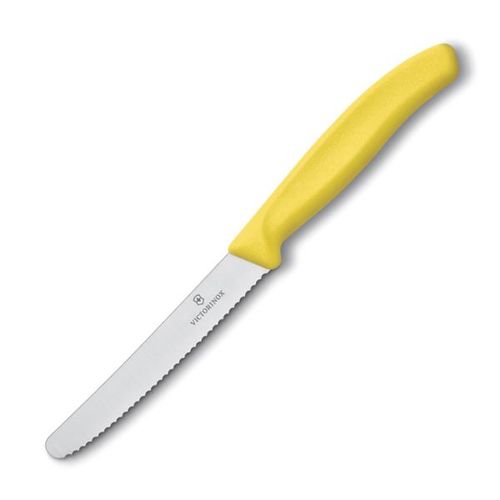 סכין מעוגלת משוננת צבע צהוב VICTORINOX