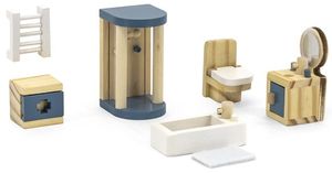 סט ריהוט לבית בובות 7 חלקים - חדר שירותים