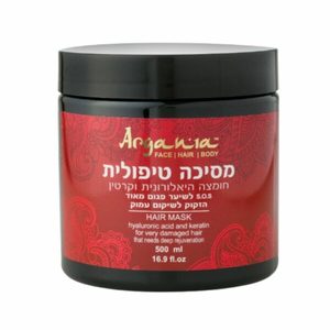 מסיכה לשיער חומצה היאלורונית וקרטין 500 מ"ל -ארגניה 