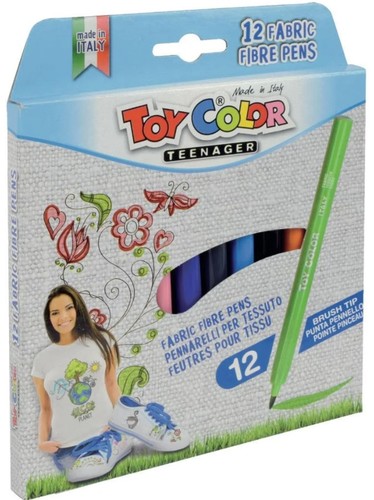 סט 12 טושי טקסטיל FABRIC MARKERS