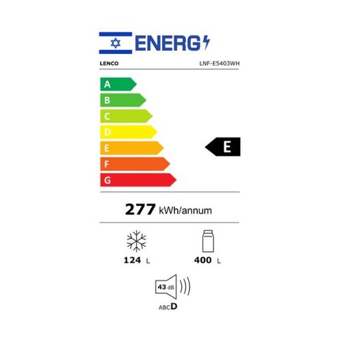 מקרר מקפיא עליון 540 ליטר LENCO LNF-5403S כסוף 