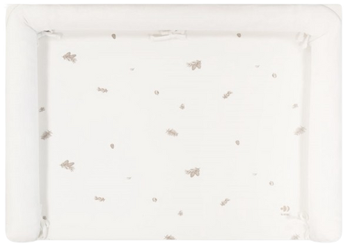 משטח החתלה לשידה עם כיסוי 100% כותנה ג'רזי מקולקציית BOHO בוהו - שמנת בלוטים ועלים